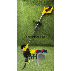 Тример садовий акумуляторний з безщітковим двигуном KRAFFTEC Germany AZ-144 48V 6AP /PRO жовтий