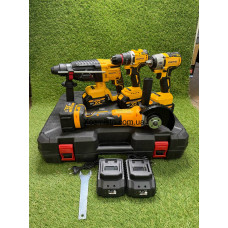 Набір 4в1 Krafftec Germany PRO 48V шуруповерт, гайковерт, болгарка, перфоратор моделі DCD900B, DCF893F, DCG413 комплект з 4 акумуляторами 6.0 Ah Набір 4в1 Krafftec Germany PRO 48V шуруповерт, гайковерт, болгарка, перфоратор моделі DCD900B, DCF893F, DCG413 комплект з 4 акумуляторами 6.0 Ah