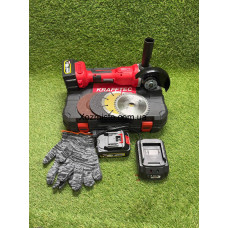 Акумуляторна болгарка Krafftec Germani GWX 48V-125C (48V, Ø125 мм) Потужна кутова шліфмашина Німеччина 125 мм з 2 АКБ + 4 диски