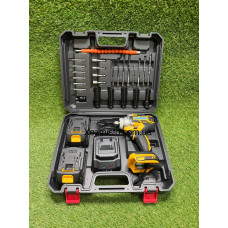 Гайковерт акумуляторний Krafftec Germani DTW 1000Hm (48V 8 Ah) Ударний безщітковий гайковерт Крафттек з набором Німеччина жовтий Гайковерт акумуляторний Krafftec Germani DTW 1000Hm (48V 8 Ah) Ударний безщітковий гайковерт Крафттек з набором Німеччина жовтий